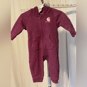 GIRLS' LONG-SLEEVE FLEECE ZIP-FRONT HOODED COVERALL